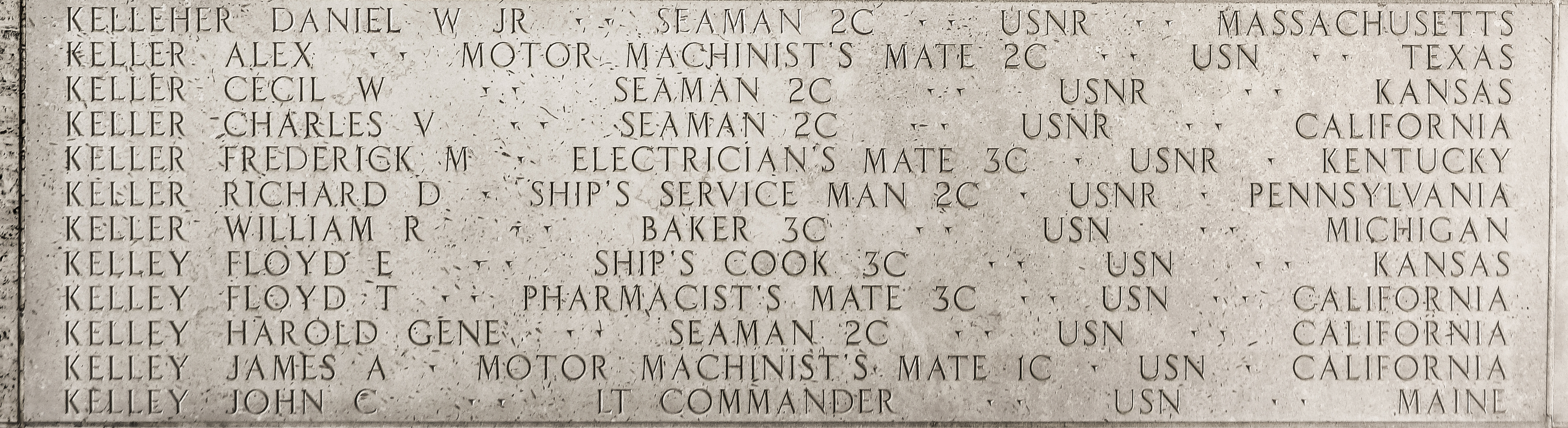 Richard D. Keller, Ship's Service Man Third Class